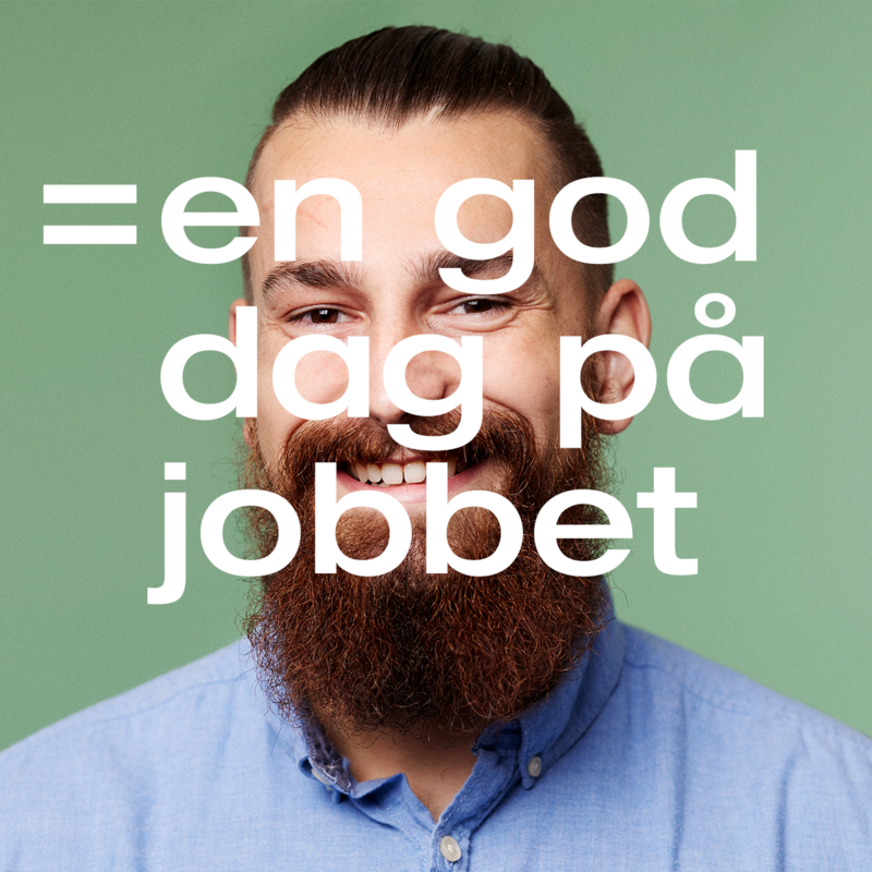 Medarbejder bagved tekst: En god dag på jobbet