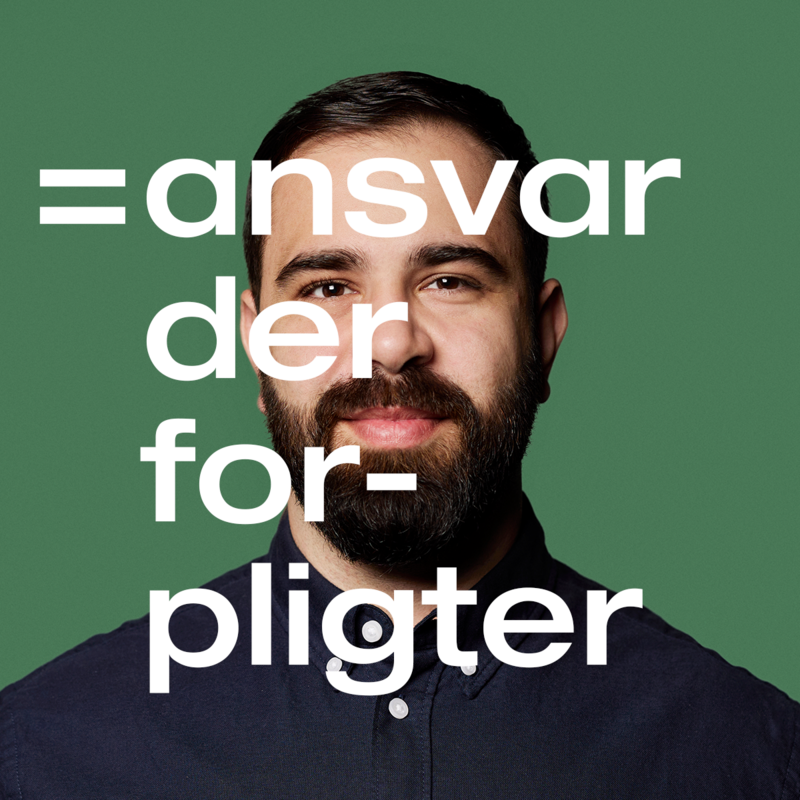 Billede af medarbejder med teksten: Ansvar der forpligter